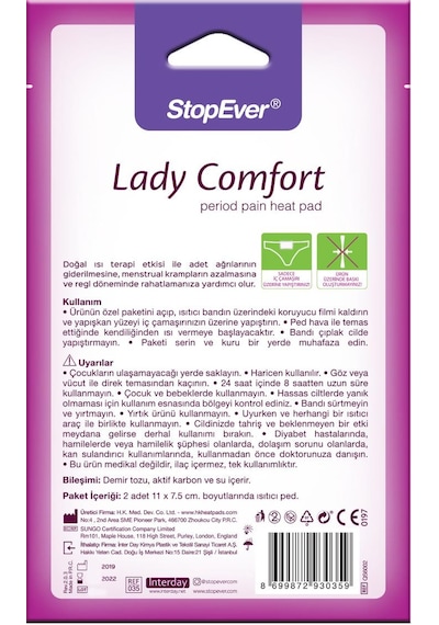 Stopever Lady Comfort Isıtıcı Ped - 6X2 Adet