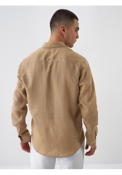 Xint Camel %100 Keten Regular Fit Gömlek 700963