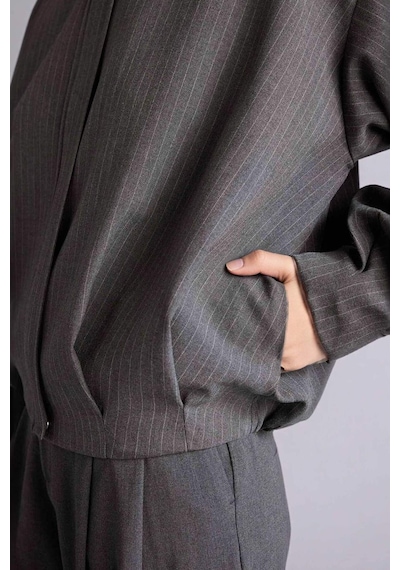 Defacto Gömlek Yaka Blazer Ceket H0097ax26spar193 Antrasit-ar193