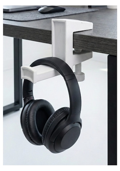 Premium Minimalist Gamer Çok Amaçlı Ayarlanabilir Kulaklık Standı - Beyaz