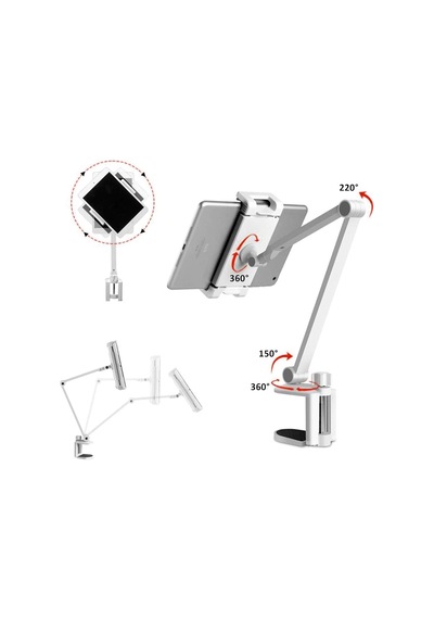 Lexroo Alüminyum Ayarlanabilir Tablet Standı, 360 Derece Döndürülebilir