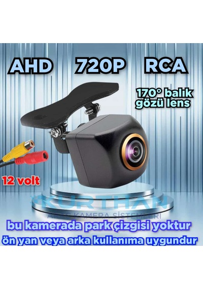 Ahd 720p 170 Derece Balık Gözü Lens Araç Kamerası 12 Volt