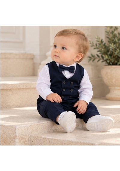 Maxx Kleın Erkek Bebek Lacivert Yelekli Takım Elbise Gömlek Papyon Pantolon 6-9-12-18-24 Ay Maxx Kleın Erkek Bebek Lacivert Yelekli Takım Elbise Gömlek Papyon Pantolon 6-9-12-18-24 Ay
