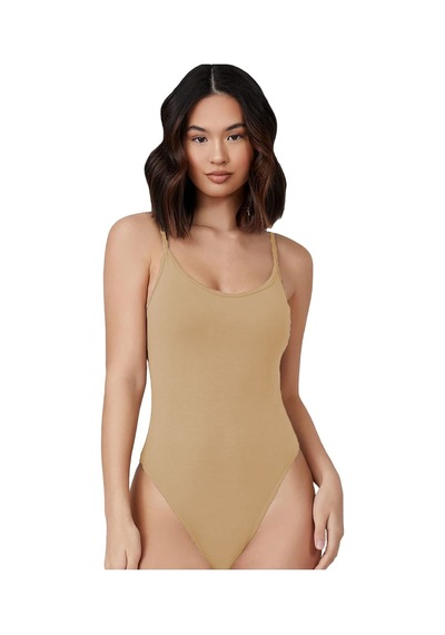 Kadın Modal Spagetti Askılı Kancalı Bodysuit Tops Atlet Belinay0860 001
