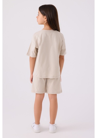 U.S. Polo Assn. U.s. Polo Assn Kız Çocuk Krem Bermuda Takım Us1848-c-v19 KREM