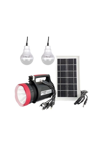 Powermaster 10 Watt 22 Smd Ledli Solar Panelli 3 Ampullü Usb-mp3-radyo Destekli Solar Fener Yj-1908tsyk Siyah