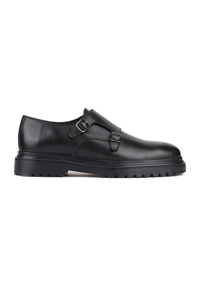 Shoetyle - Siyah Deri Tokalı Erkek Klasik Ayakkabı 250-2379 -824-siyah Siyah