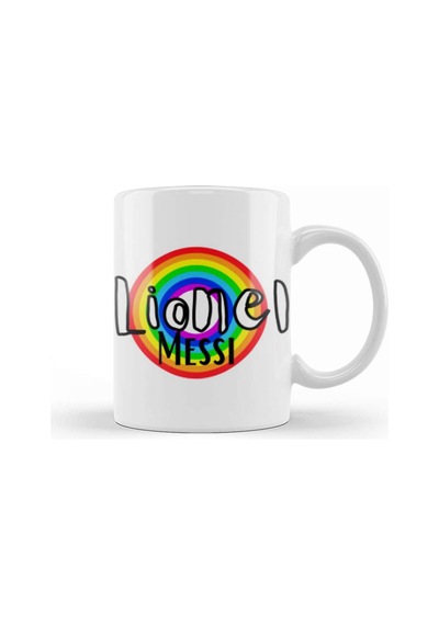 Lionel Messi Retro Rainbow Style Kupa Bardak Porselen Karışık