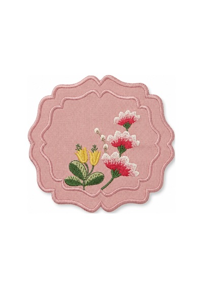 Fleur Embroidered Kokteyl Peçetesi-pink