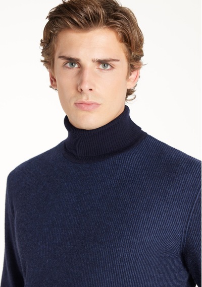 Ted Baker Lacivert Erkek Balıkçı Yaka Standart Kazak Tbmrkw1068