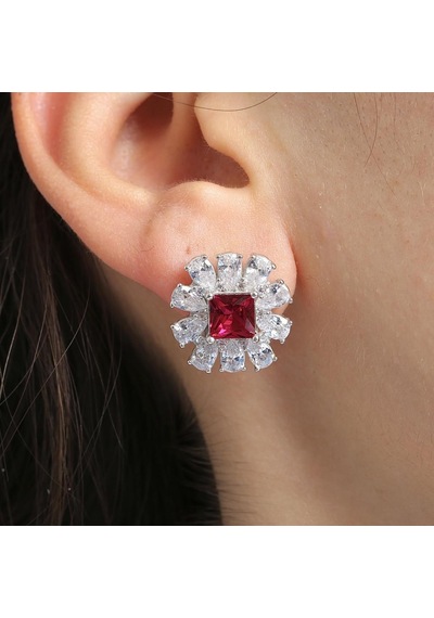 Mia Vento Effective Diamond Milano Rüyası Sentetik Yakut Taşlı Gümüş Küpe