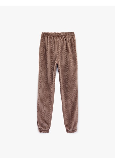 Koton Beli Lastikli Rahat Kesim Dokulu Pijama Altı Vizon 6wlk40073mk Vizon