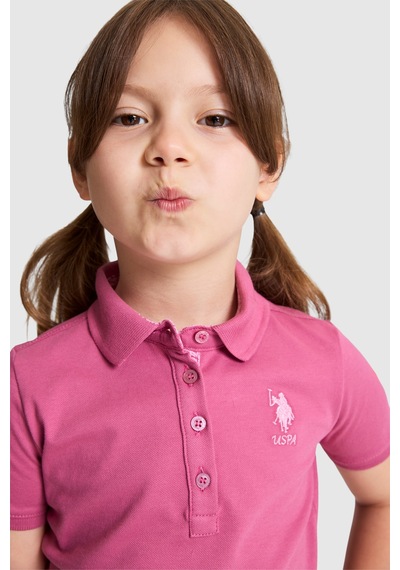 U.S. Polo Assn. Kız Çocuk Fuşya Tişört Basic 50320287-vr023 Fusya