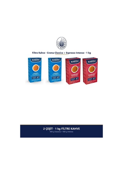 Caffe Borbone Classica Ve Intenso 1 Kg Öğütülmüş Filtre Kahve - İkili Avantaj Paketi