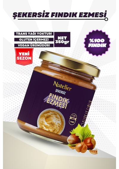 Nutelier Şekersiz Fındık Ezmesi 350 G