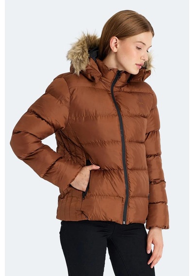 Slazenger Guest Kadın Puffer Şişme Mont Taba