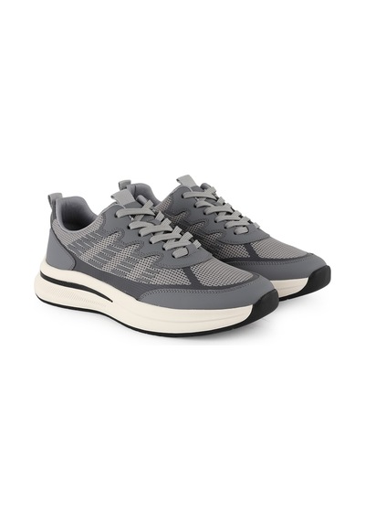 LBR H1135 Ea Nefes Alabilir Örme Triko Kumaşlı Bağcıklı Kalın Eva Taban Günlük Sneaker GRİ