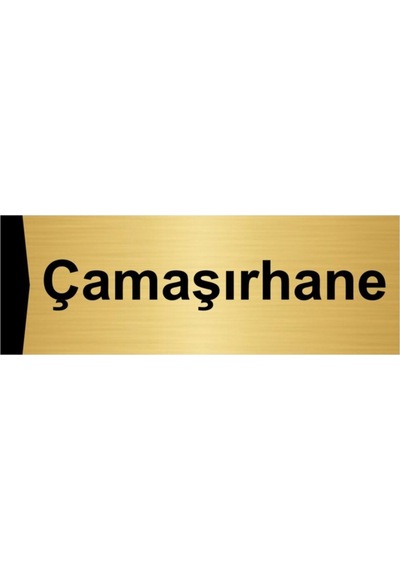 Çamaşırhane 10x20cm Altın Renk Metal Yönlendirme Levhası