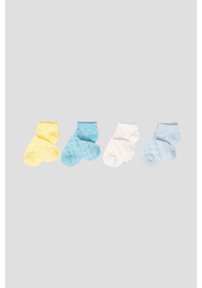 Defne Baby 4 Çift Yazlık Pamuklu Kız Çocuk Ve Bebek Patik Çorabı Karışık