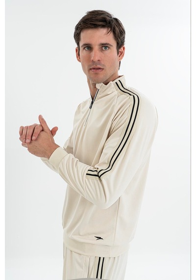 Maraton Comfort Erkek Dik Yaka Taş- Sweatshirt Taş-