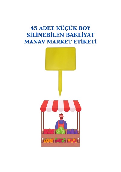 Yaz Sil Küçük Boy Sapla Bakliyat Etiketliği 45 Adet Manav Pazarcı Etiketi 001 Turuncu