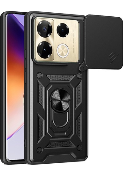 Nihcase İnfinix Note 40 Pro Kılıf Magnetik Standlı Kamera Korumalı Slide Sürgülü Cover Kapak