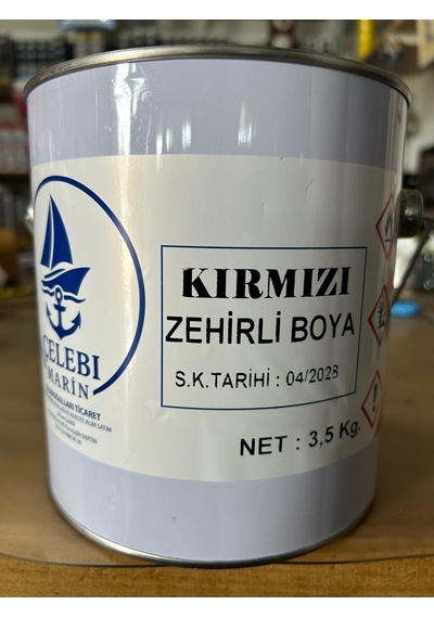 Çelebi Marin Sezonluk Zehirli Boya Kırmızı 3.5 Kg
