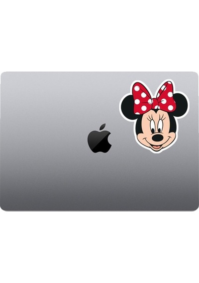 Minnie Mouse Araba, Motorsiklet, Kask, Laptop, Cam Sticker 13x12 Cm
