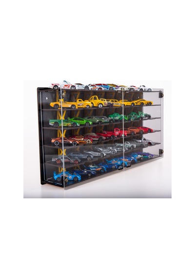 Pleksi Kapak 48 Araçlık 1/64 Hotwheels, Matchbox Uyumlu Hobi Oyuncak Araba Rafı Koleksiyon Mode Çok Renkli