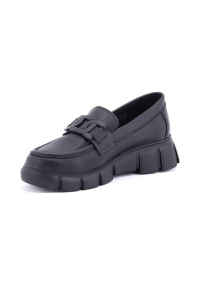 Mammamia D24ya-3430 Hafif Taban Kadın Deri Loafer Ayakkabı Bej