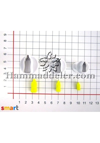 Mini Biberon Basmalı Enjektörlü Kurabiye Kalıbı 3 Parça Diğer