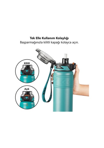 Tkk Çelik Termos Matara 500 Ml Turkuaz