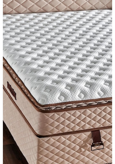 Baklava Yatak 140x200 Cm Çift Kişilik Ultra Ortopedik Çok Sert Pedli Lüks Yatak 30 Cm Krem Kumaş