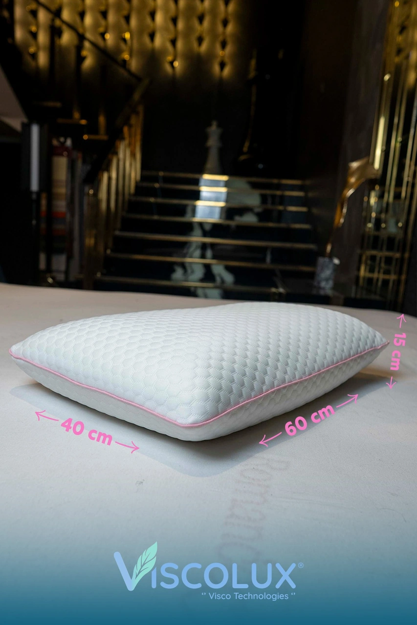 Anadolu Tombul Ortopedik Yastık - Baş Önleyici Klasik Visco Yastık 60x40x15 Pembe
