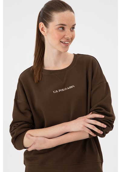 U.S. Polo Assn. Kadın Kahverengi Bisiklet Yaka Sweathırt 50313562-VR029