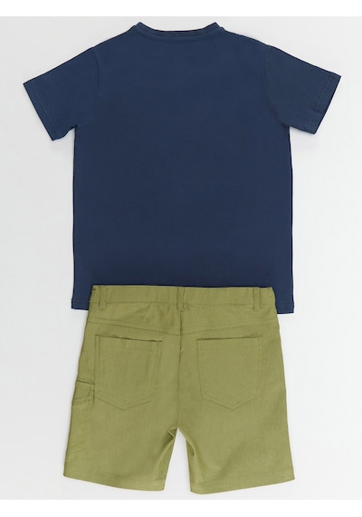 Safari Erkek Çocuk T-shirt Gabardin Şort Takım