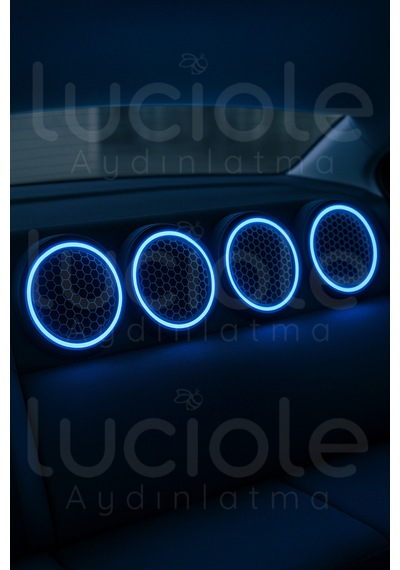 Onerous 4 Adet 16 Cm Rgb Led Hoparlör Kapağı, Uzaktan Kumandalı Çok Renkli