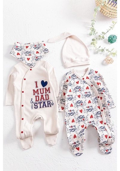 Babymod I Love Mum & Dad Baskılı 2'Li Bebek Tulum Takım