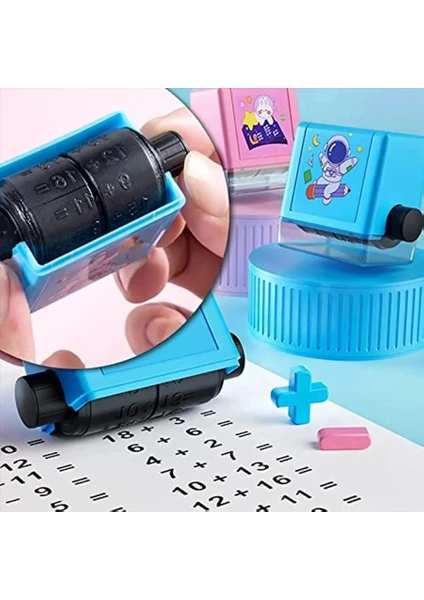 Çocuklar Için Eğlenceli Ve Öğretici Matematik Toplama Işlemleri Kaşesi, Eğitim Öğrenme Için Çarpım Tablosu Kaşesi Mürekkep Hediyeli Matematik Rulosu Damgası 1 Adet