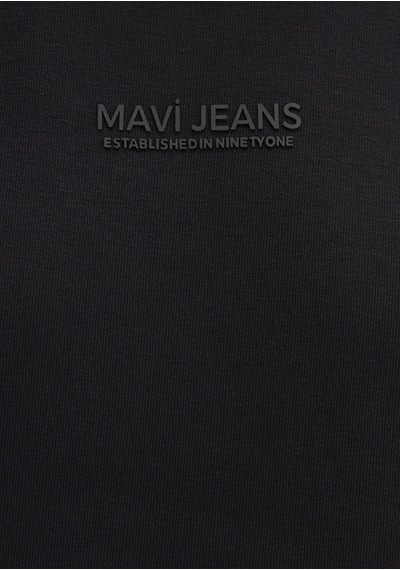Mavi - Mavi Jeans Detaylı Siyah Sweatshirt 0s10586-900 Siyah