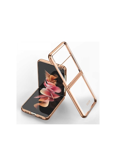 Galaxy Z Flip 3 Kilif Zore Kipta Metal Görünümlü Ince Kilif 511292395
