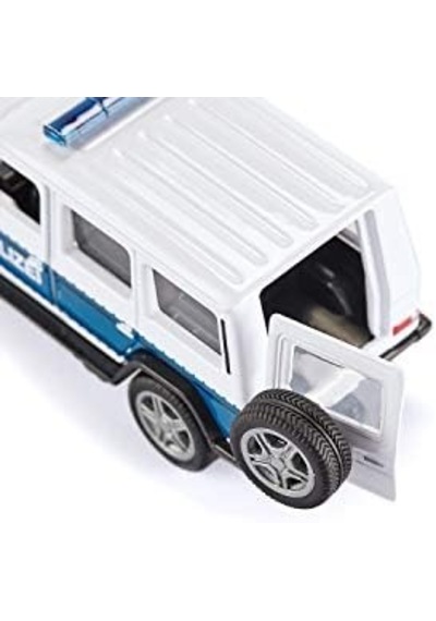 Sıku 2308, Mercedes-amg G65 Polizeiauto Mit Anhängerkupplung, 1:50, Metall/kunststoff, Blau/weiß, Auswechselbare Reifen Açık Bej