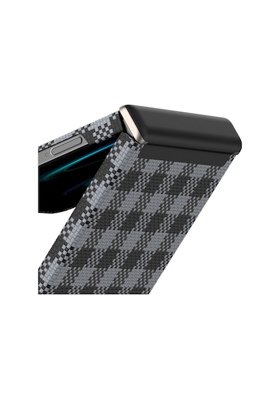 Galaxy Z Flip 7 Uyumlu Kılıf M-safe Özellikli Ekose Benks Armorair Armorvichy Kevlar Kapak Siyah