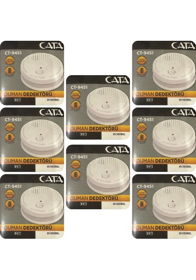 8 Adet Cata Pilli Duman Dedektörü Hassas Algılamalı