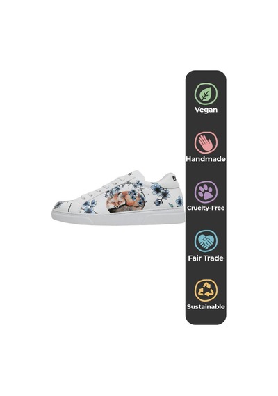 Kadın Vegan Deri Beyaz Günlük Sneakers - Stay Clever Tasarım Çok Renkli