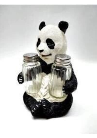 Sevimli Panda Tasarım Dekoratif Büyük Tuzluk Biblo