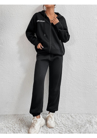 Sirra Newada Hırka Eşofman Altı Jogger- Siyah Alt Üst Kombin Takım Baskılı Oversize Kapüşonlu Siyah Sirra Newada Hırka Eşofman Altı Jogger- Siyah Alt Üst Kombin Takım Baskılı Oversize Kapüşonlu Siyah