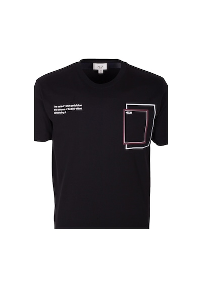 Erkek Tişört Bisiklet Yaka Slim Fit Baskılı T-shirt Ncs Jeans 1292 Siyah