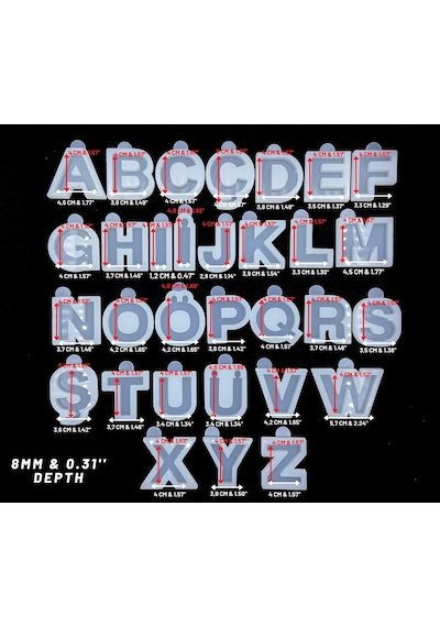Epoksi Silikon Kalıp A-Z Alfabe. Türkçe Harf. Noktalı Harf