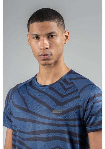 Maraton Regular Erkek Bisiklet Yaka Saks T-shirt Saks